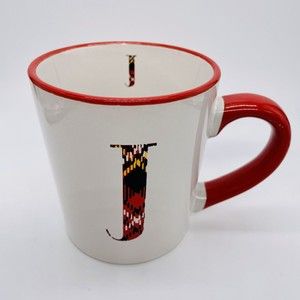 Kirklands Monogram Initial Letter J Large Coffee Mug Tea Cup Mint Condition